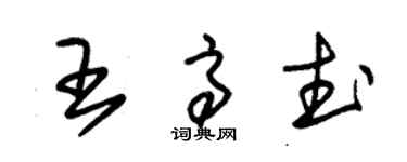朱錫榮王高武草書個性簽名怎么寫