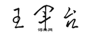 駱恆光王軍台草書個性簽名怎么寫