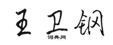 駱恆光王衛鋼行書個性簽名怎么寫