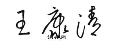 駱恆光王康清草書個性簽名怎么寫