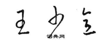 駱恆光王少意草書個性簽名怎么寫