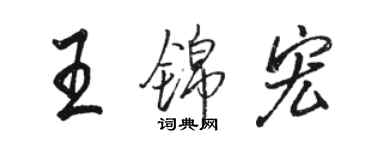 駱恆光王錦宏行書個性簽名怎么寫