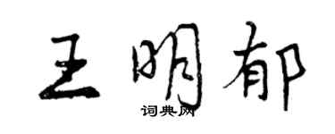 曾慶福王明郁行書個性簽名怎么寫