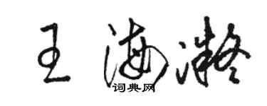 駱恆光王海凝草書個性簽名怎么寫