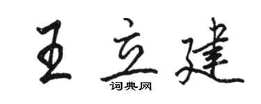 駱恆光王立建行書個性簽名怎么寫