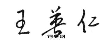 駱恆光王英仁草書個性簽名怎么寫