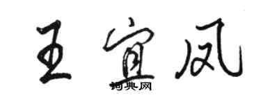 駱恆光王宜鳳行書個性簽名怎么寫