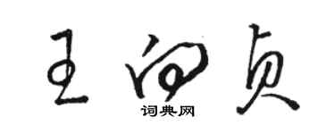 駱恆光王向貞草書個性簽名怎么寫