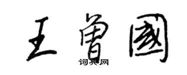 王正良王曾國行書個性簽名怎么寫