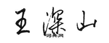 駱恆光王深山行書個性簽名怎么寫