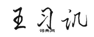 駱恆光王習譏行書個性簽名怎么寫