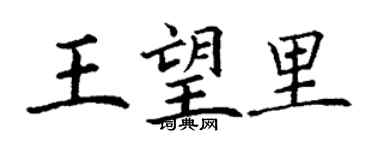 丁謙王望里楷書個性簽名怎么寫