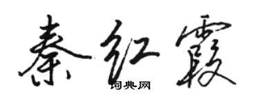 駱恆光秦紅霞行書個性簽名怎么寫