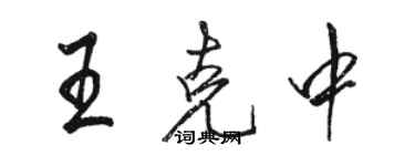 駱恆光王克中行書個性簽名怎么寫