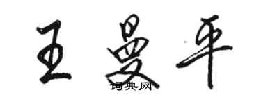 駱恆光王曼平行書個性簽名怎么寫