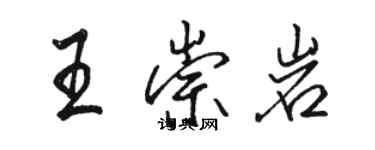 駱恆光王崇岩行書個性簽名怎么寫