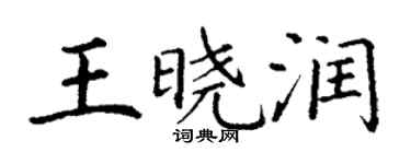 丁謙王曉潤楷書個性簽名怎么寫