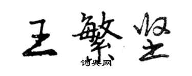 曾慶福王繁堅行書個性簽名怎么寫