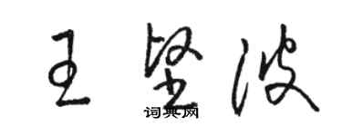 駱恆光王堅波草書個性簽名怎么寫