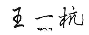 駱恆光王一杭行書個性簽名怎么寫
