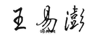 駱恆光王易澎行書個性簽名怎么寫