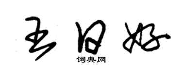 朱錫榮王日好草書個性簽名怎么寫