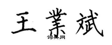 何伯昌王業斌楷書個性簽名怎么寫
