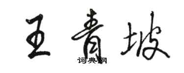 駱恆光王青坡行書個性簽名怎么寫
