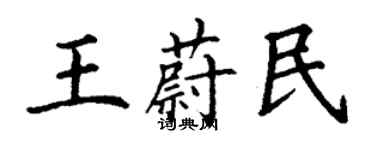 丁謙王蔚民楷書個性簽名怎么寫