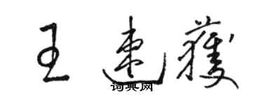 駱恆光王速獲草書個性簽名怎么寫