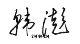 駱恆光韓澎草書個性簽名怎么寫