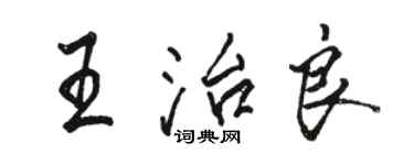 駱恆光王治良行書個性簽名怎么寫