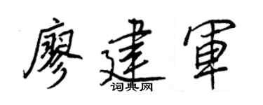 王正良廖建軍行書個性簽名怎么寫