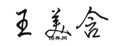 駱恆光王美含行書個性簽名怎么寫