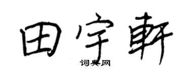 王正良田宇軒行書個性簽名怎么寫