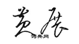 駱恆光黃展草書個性簽名怎么寫