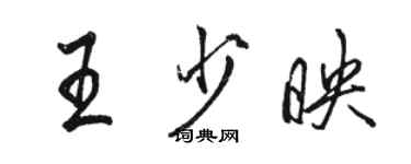 駱恆光王少映行書個性簽名怎么寫