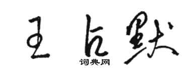 駱恆光王占默草書個性簽名怎么寫