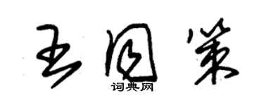 朱錫榮王同策草書個性簽名怎么寫