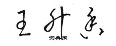 駱恆光王升香草書個性簽名怎么寫