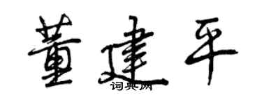 曾慶福董建平行書個性簽名怎么寫