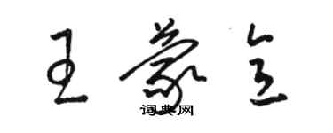 駱恆光王蒙意草書個性簽名怎么寫