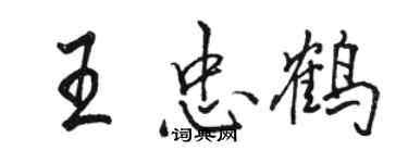 駱恆光王忠鶴行書個性簽名怎么寫