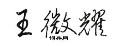 駱恆光王微耀行書個性簽名怎么寫