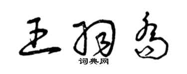 曾慶福王羽喬草書個性簽名怎么寫