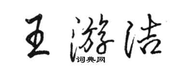 駱恆光王游潔行書個性簽名怎么寫