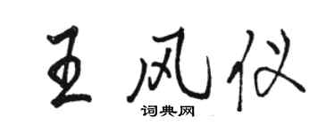 駱恆光王風儀行書個性簽名怎么寫