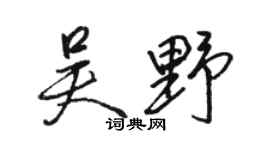 駱恆光吳野行書個性簽名怎么寫