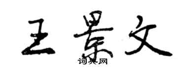 曾慶福王景文行書個性簽名怎么寫