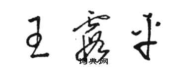 駱恆光王霞平草書個性簽名怎么寫